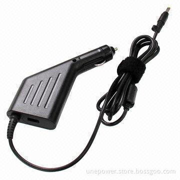 Laptop In-car Charger for HP, 18.5V, 3.5A, 65W Output, 4.8*1.7mm I-tip, Built-in USB Slot, Black